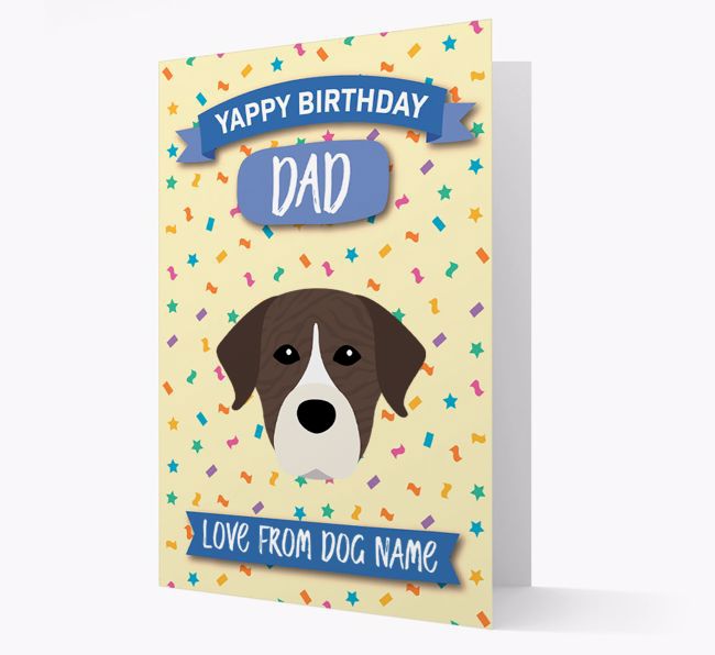 Personalized Card 'Yappy Birthday Dad' with {breedCommonName} Icon